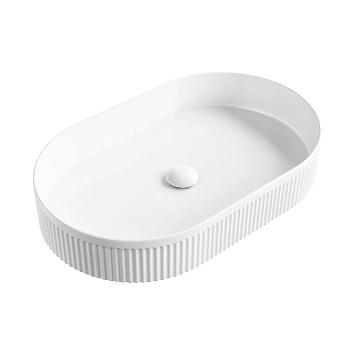 Eleanor Oval Above Counter Fluted Basin – Pilbara Bathroom Warehouse Perth and regional Western Australia
