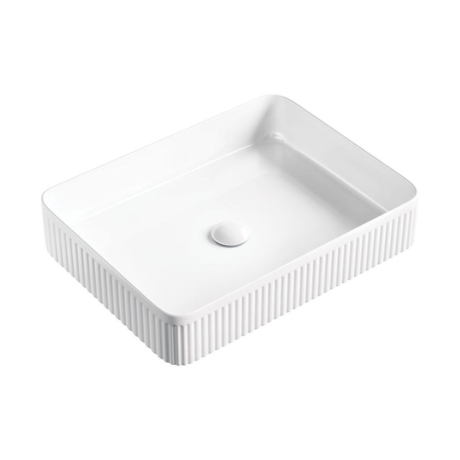 Eleanor Rectangular Above Counter Fluted Basin – Pilbara Bathroom Warehouse Perth and regional Western Australia