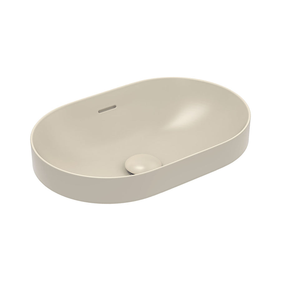 Aluca Pill Ceramic Semi-Inset Basin Khaki – Elegant Designer Look – Pilbara Bathroom Warehouse Perth and regional Western Australia
