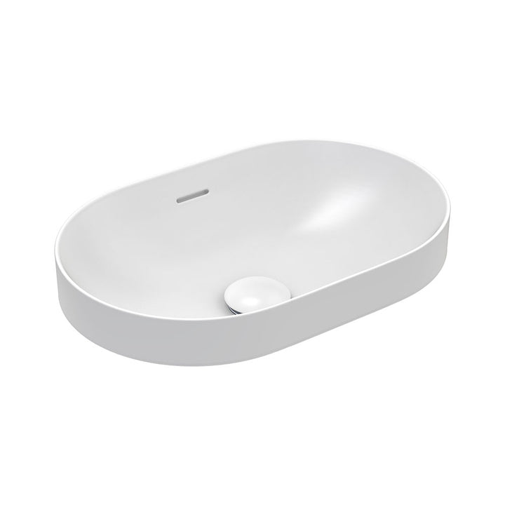 Aluca Pill Semi-Inset Basin Matte White – Sleek Modern Bathroom Basin – Pilbara Bathroom Warehouse Perth and regional Western Australia
