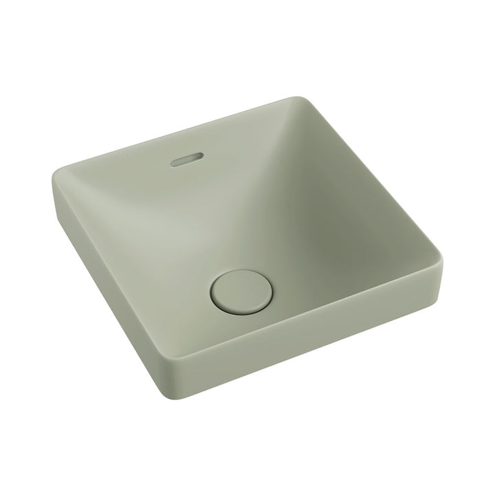 Aluca Square Semi-Inset Basin Matte Olive – Nature-Inspired Bathroom Basin – Pilbara Bathroom Warehouse Perth and regional Western Australia