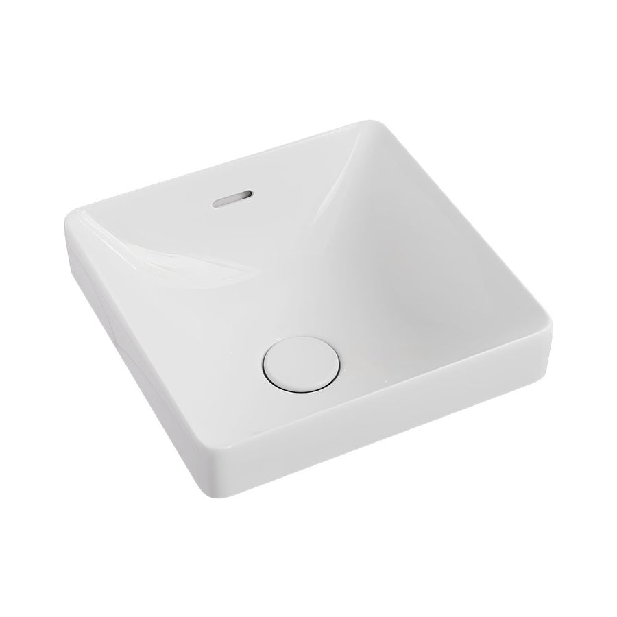 Aluca Square Semi-Inset Basin Gloss White – Geometric Gloss Finish Basin – Pilbara Bathroom Warehouse Perth and regional Western Australia