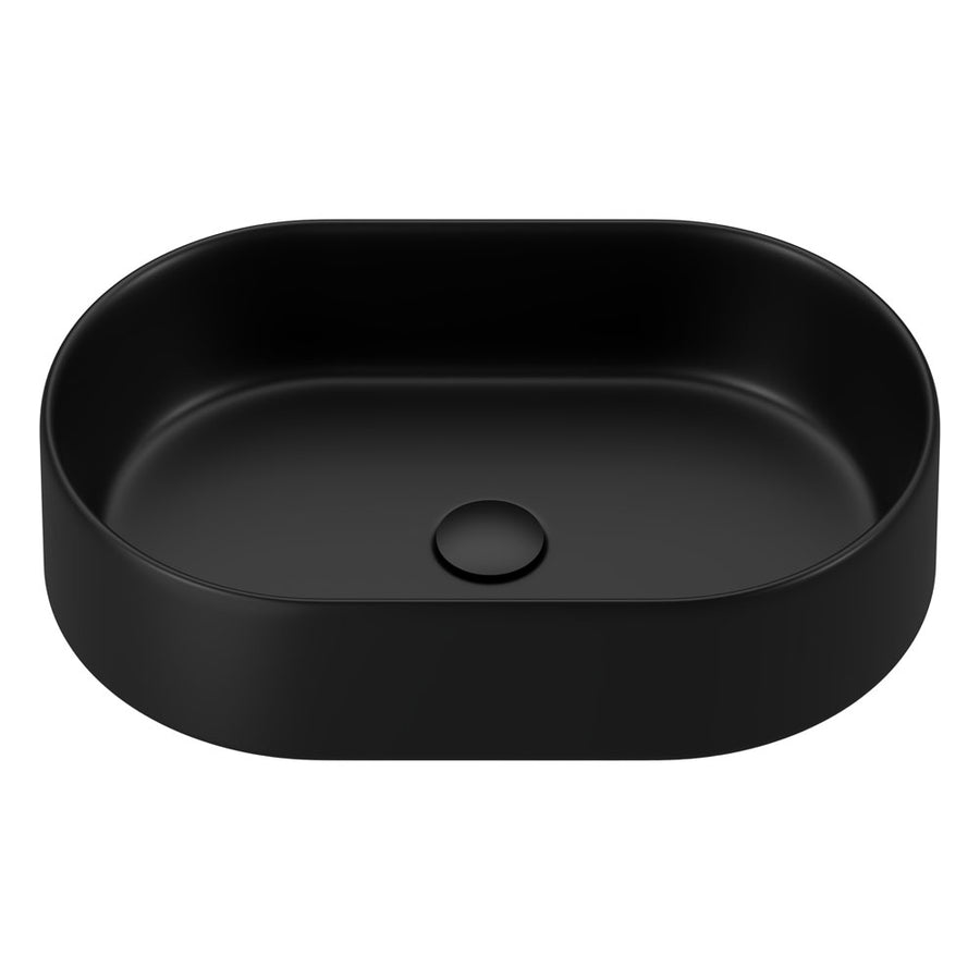 Aluca Pill Above Counter Basin Matte Black – Bold Modern Bathroom Basin – Pilbara Bathroom Warehouse Perth and regional Western Australia