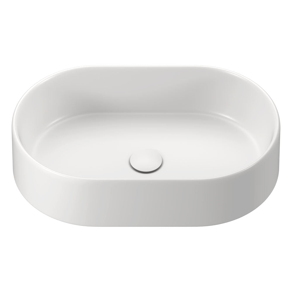 Aluca Pill Above Counter Basin Matte White – Sleek Curved Bathroom Basin – Pilbara Bathroom Warehouse Perth and regional Western Australia