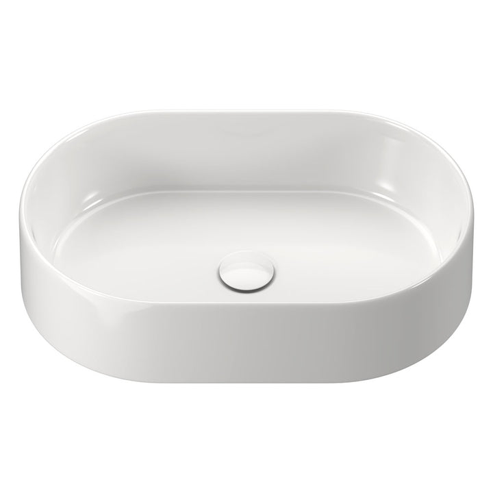 Aluca Pill Above Counter Basin Gloss White – Modern Sculptural Bathroom Basin – Pilbara Bathroom Warehouse Perth and regional Western Australia