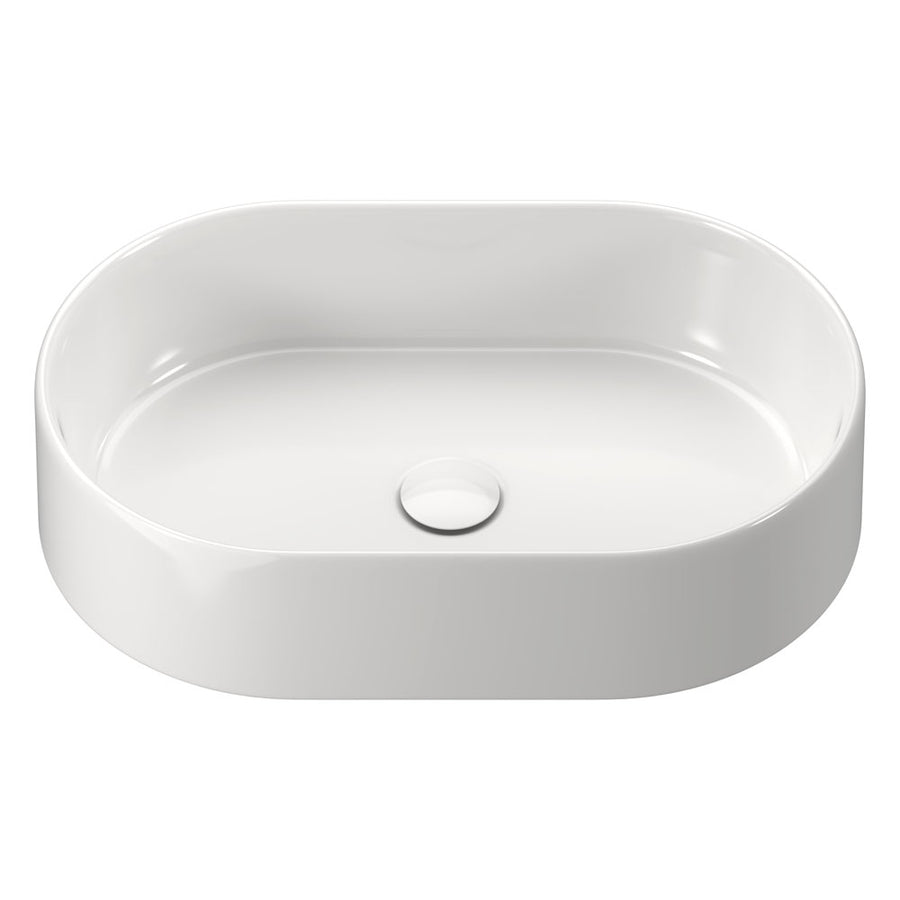 Aluca Pill Above Counter Basin Gloss White – Modern Sculptural Bathroom Basin – Pilbara Bathroom Warehouse Perth and regional Western Australia
