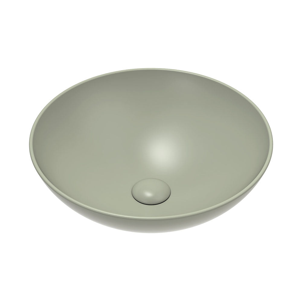 Aluca Above Counter Basin Matte Olive – Earthy Contemporary Vanity Basin – Pilbara Bathroom Warehouse Perth and regional Western Australia