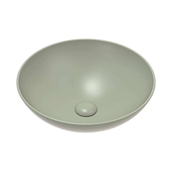 Aluca Above Counter Basin Matte Olive – Earthy Contemporary Vanity Basin – Pilbara Bathroom Warehouse Perth and regional Western Australia