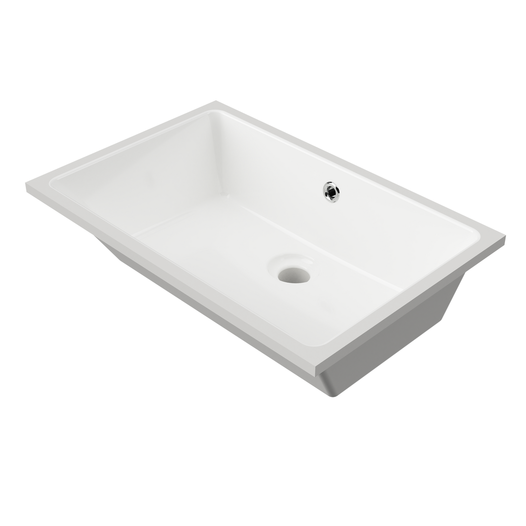 Rectangle Undermount Basin 530mm White Gloss