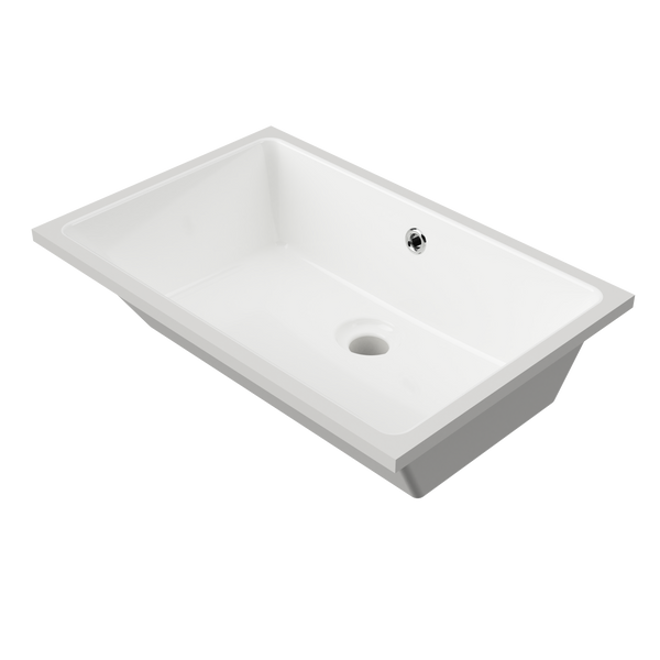 Rectangle Undermount Basin 530mm White Gloss