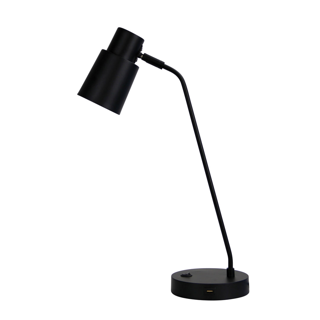 RIK Black Table Lamp with USB Socket