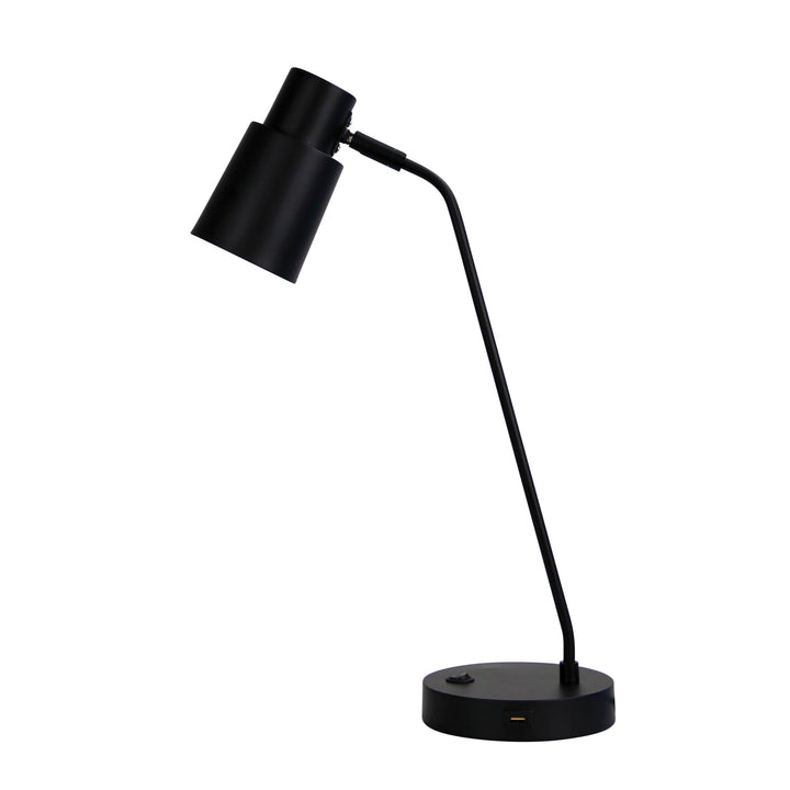 RIK Black Table Lamp with USB Socket