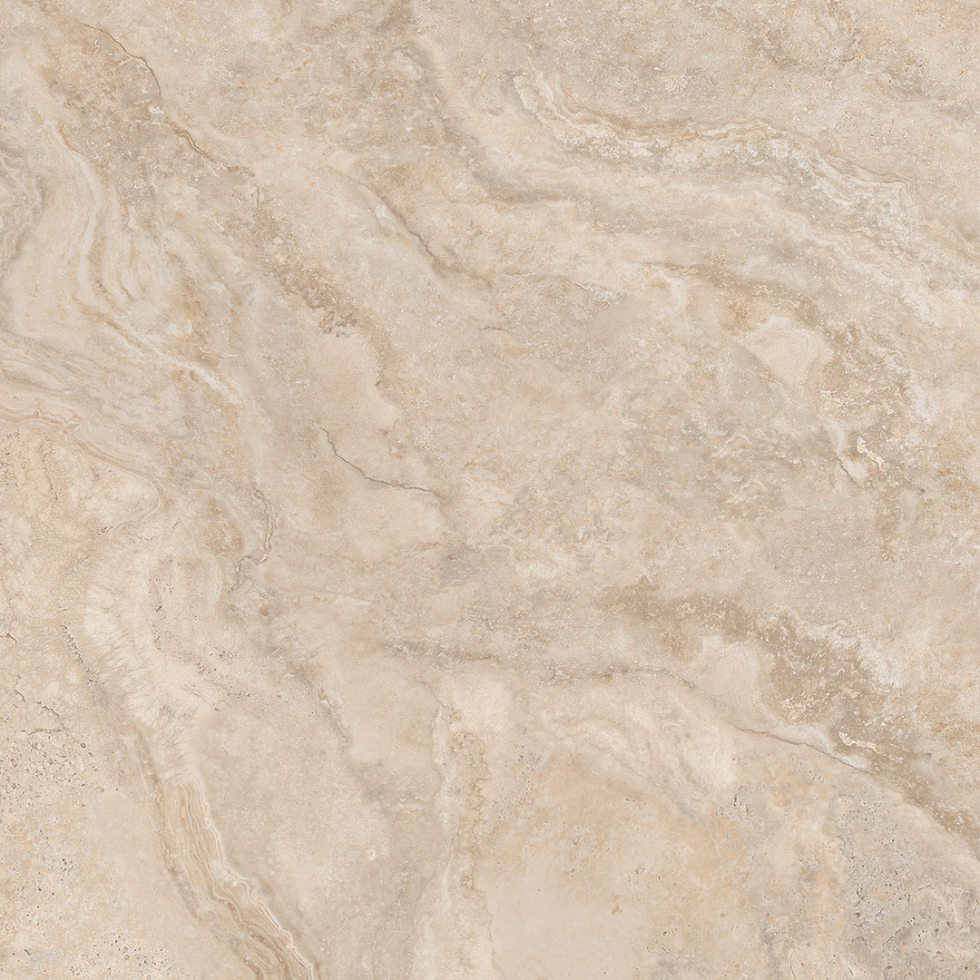 Roman Travertine Crema Matt Porcelain Tile 600 x 600