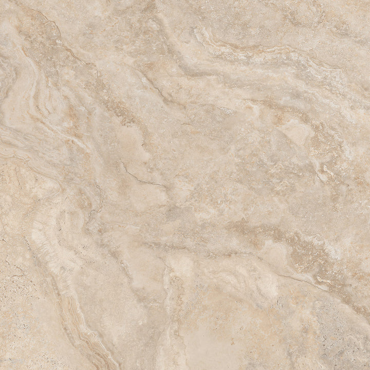 Roman Travertine Crema Matt Porcelain Tile 600 x 600