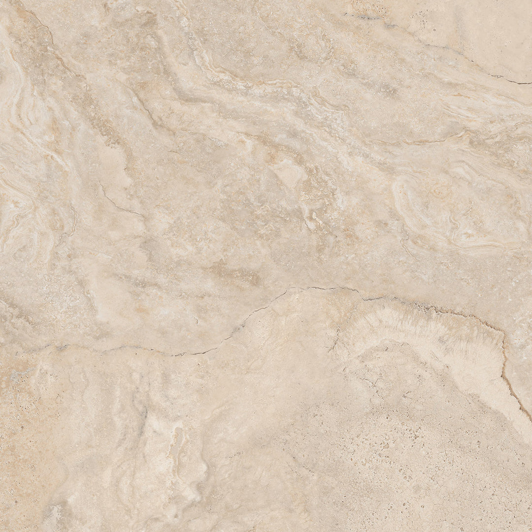 Roman Travertine Crema Matt Porcelain Tile 600 x 600