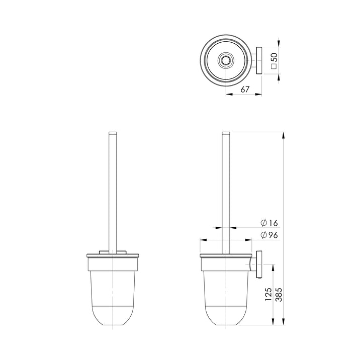 Radii Toilet Brush & Holder Square