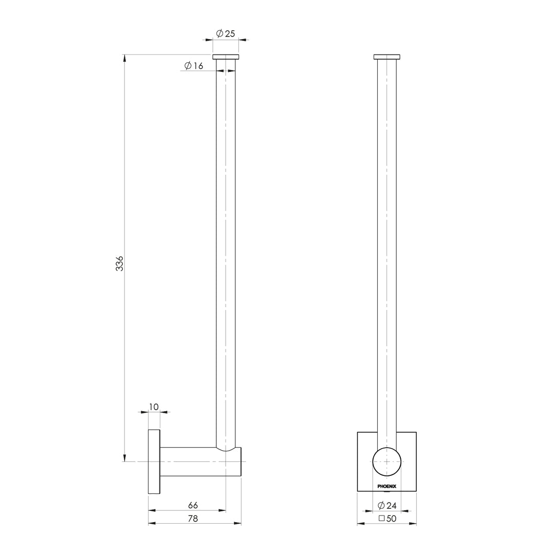 Radii Spare Toilet Roll Holder Square Plate