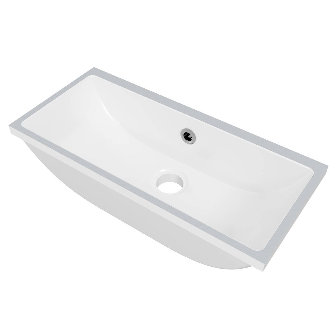 Ruby Undermount Basin 530mm White Gloss