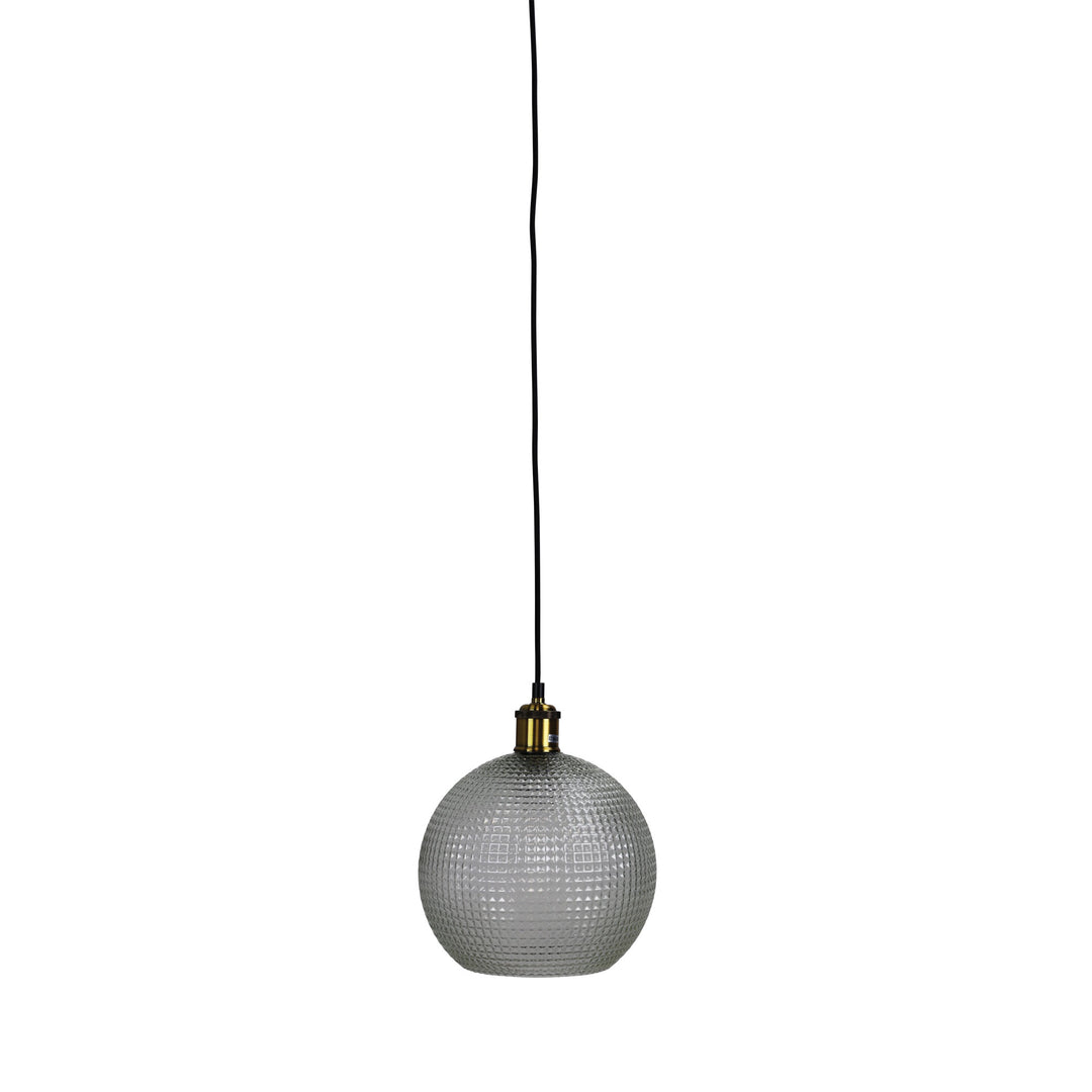 Raffy Retro Glass Pendant – Antique Brass and Diamond Patterned Elegance