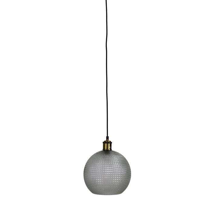Raffy Retro Glass Pendant – Antique Brass and Diamond Patterned Elegance