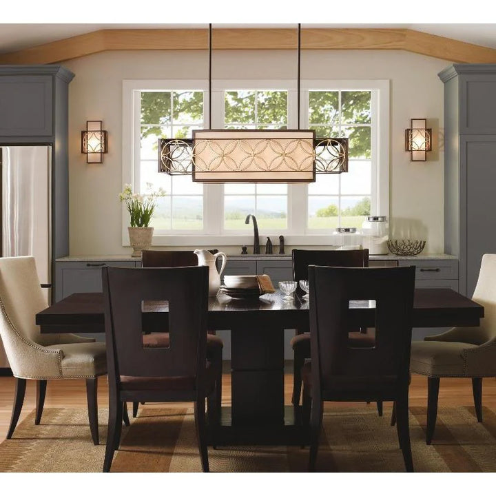 Remy /4Lt Chandelier E27 in Bronze/Gold Elstead Lighting - ELS.FE-REMY-P