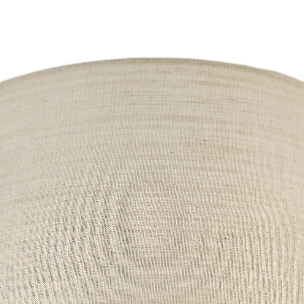 Riley Chic Iron Floor Lamp - Black, Linen Fabric Shade, 1600mm High, PL0299
