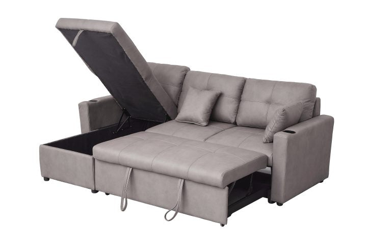 Romy Sofa Bed with storage chaise Truffle II