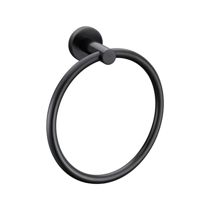 Round Hand Towel Rail Black