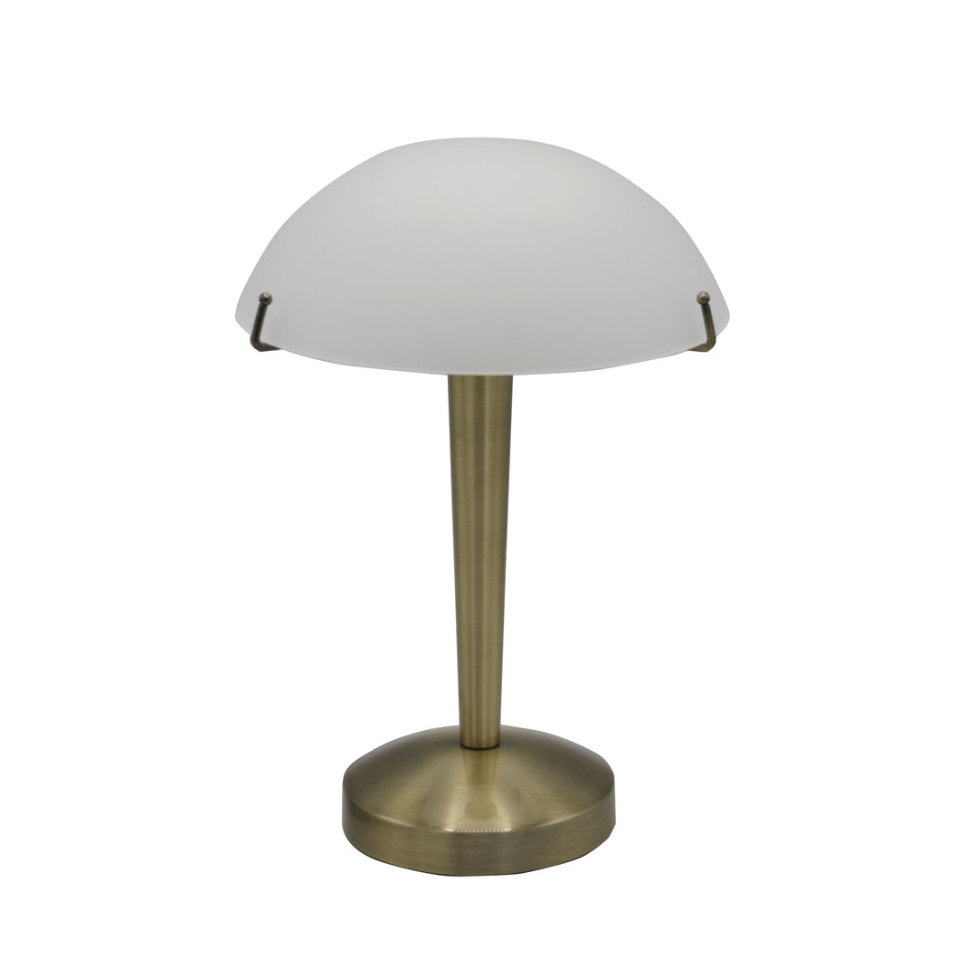 Ruby Touch Lamp | Polished Metal & Frosted Glass