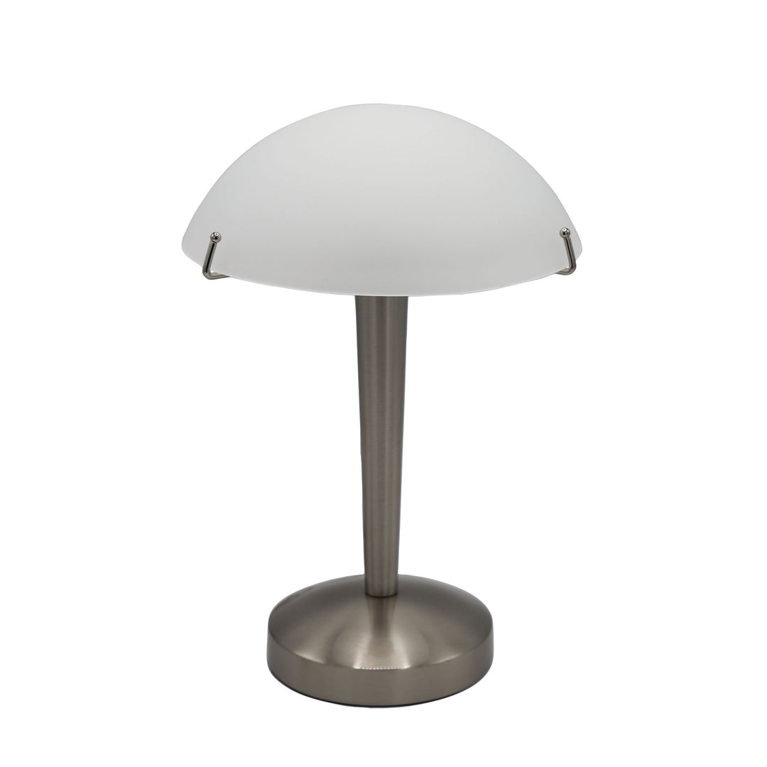 Ruby Touch Lamp | Polished Metal & Frosted Glass