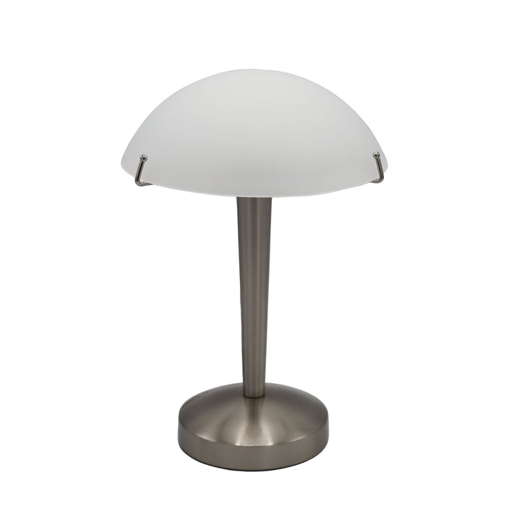 Ruby Touch Lamp | Polished Metal & Frosted Glass