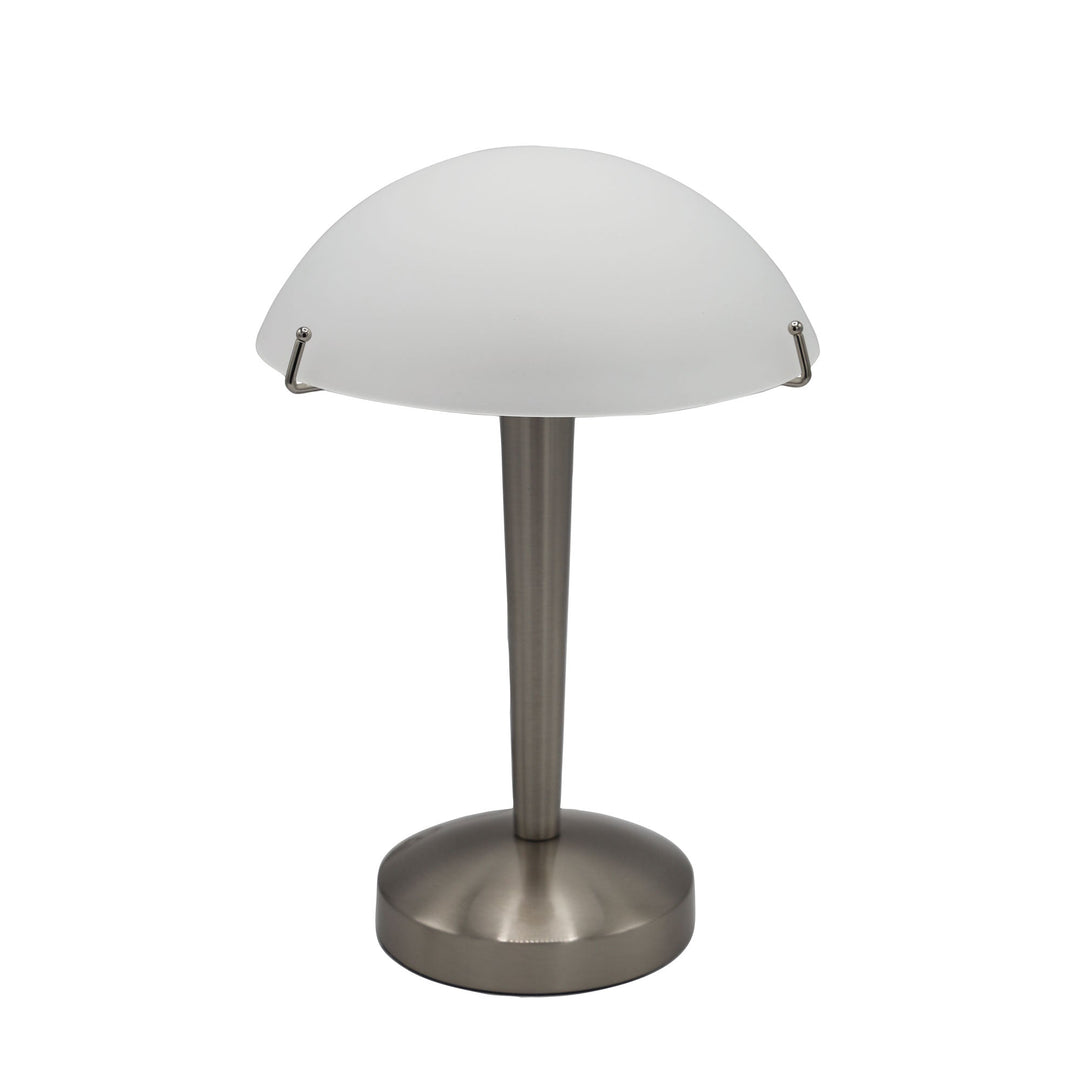 Ruby Touch Lamp | Polished Metal & Frosted Glass