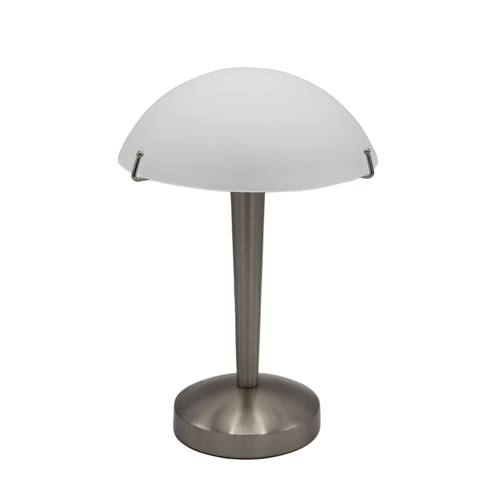 Ruby Touch Lamp | Polished Metal & Frosted Glass