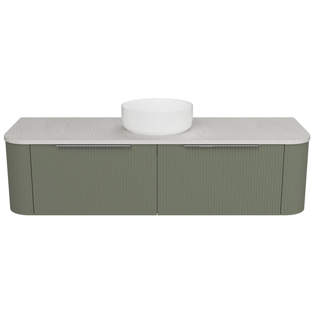 Santos 1500mm Centre WG Basin Silk Surface AC Top Wall-Hung Vanity