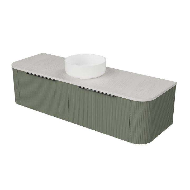 Santos 1500mm Centre WG Basin Silk Surface AC Top Wall-Hung Vanity