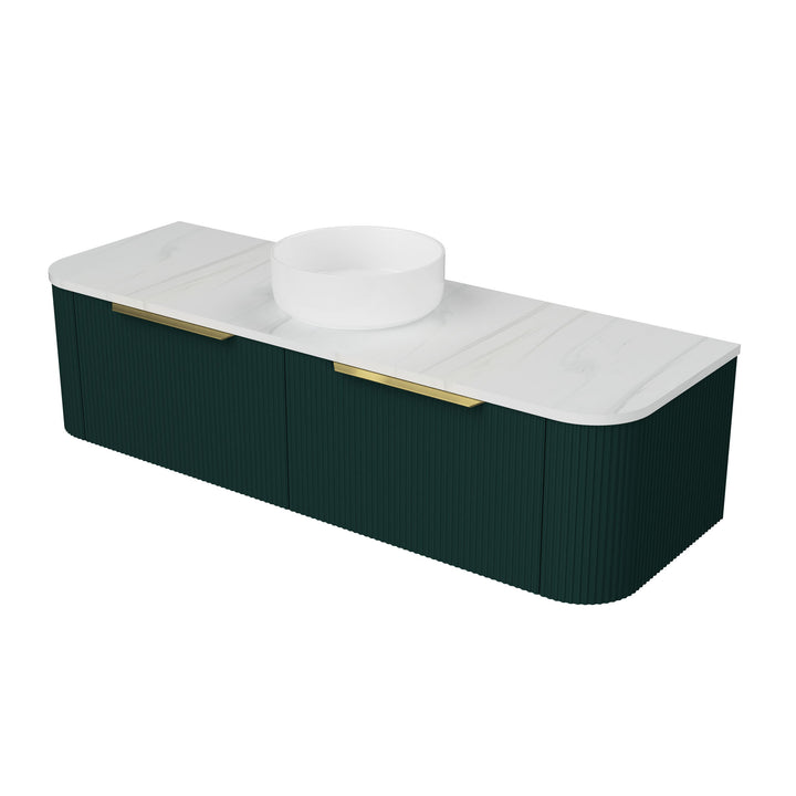 Santos 1500mm Centre WG Basin Silk Surface AC Top Wall-Hung Vanity