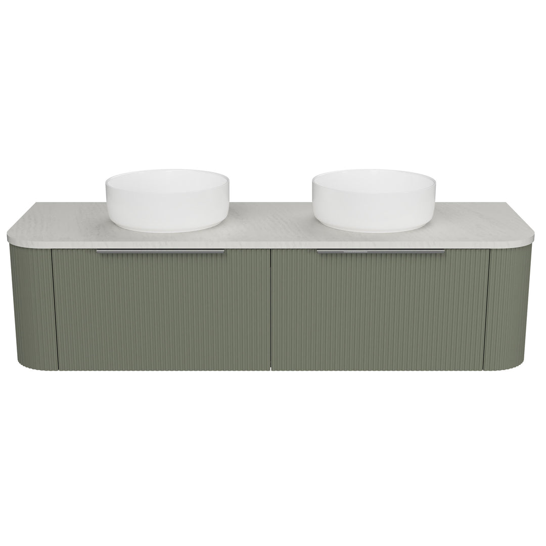 Santos 1500mm Double WG Basins Silk Surface AC Top Wall-Hung Vanity