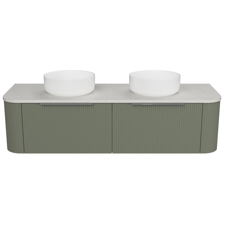 Santos 1500mm Double WG Basins Silk Surface AC Top Wall-Hung Vanity