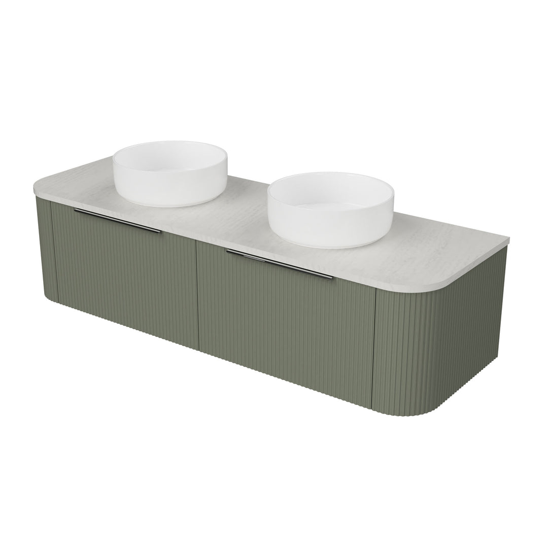 Santos 1500mm Double WG Basins Silk Surface AC Top Wall-Hung Vanity