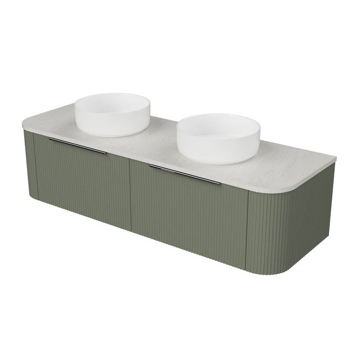 Santos 1500mm Double WG Basins Silk Surface AC Top Wall-Hung Vanity