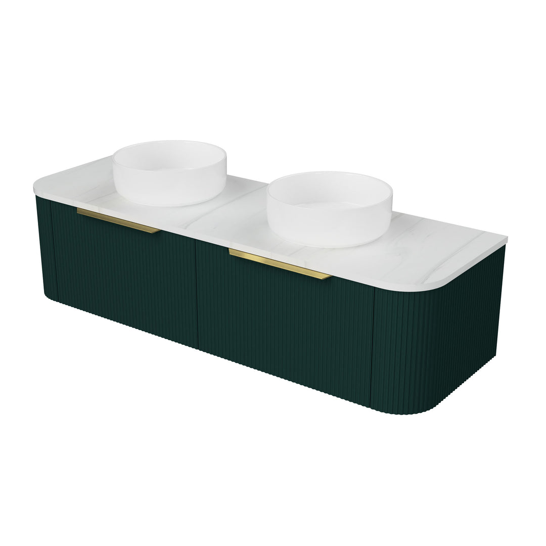 Santos 1500mm Double WG Basins Silk Surface AC Top Wall-Hung Vanity