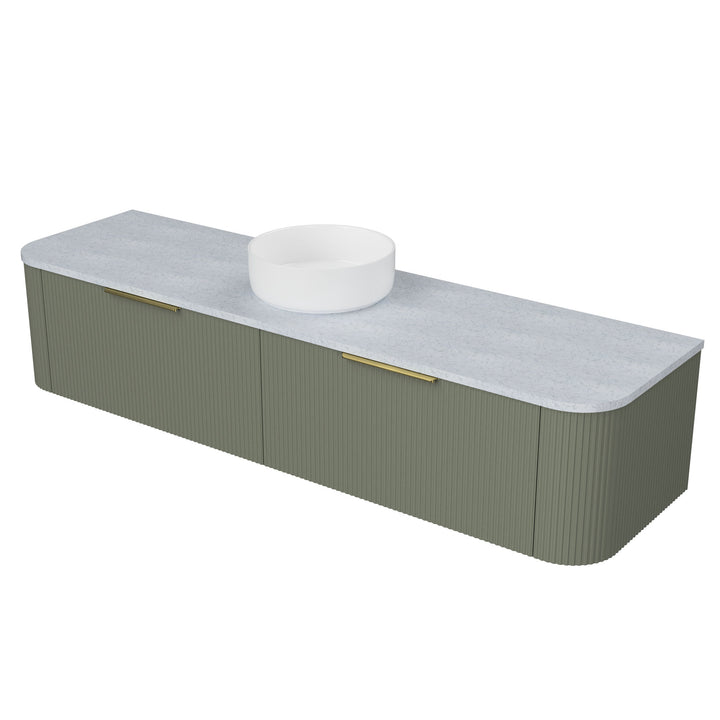 Santos 1800mm Centre WG Basin Silk Surface AC Top Wall-Hung Vanity