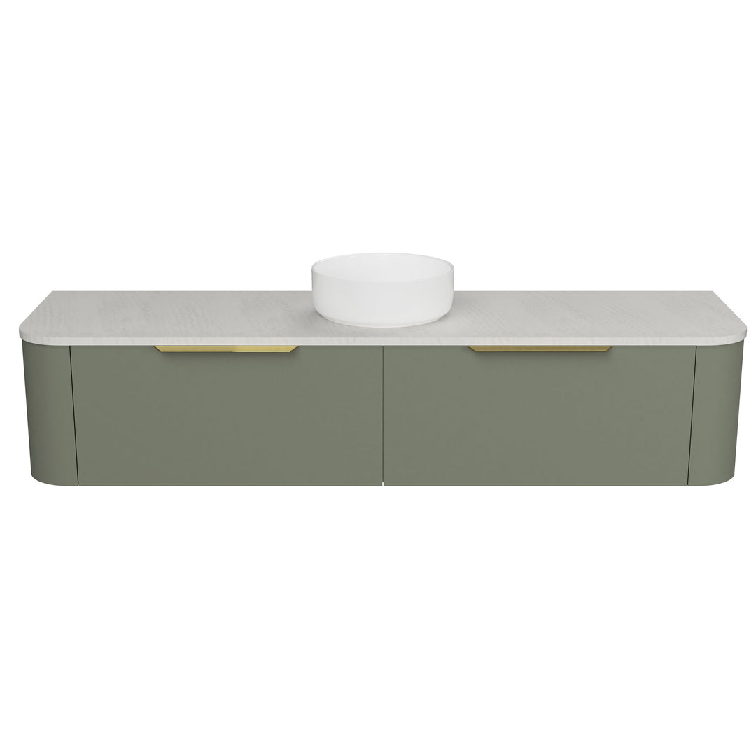 Santos 1800mm Centre WG Basin Silk Surface AC Top Wall-Hung Vanity
