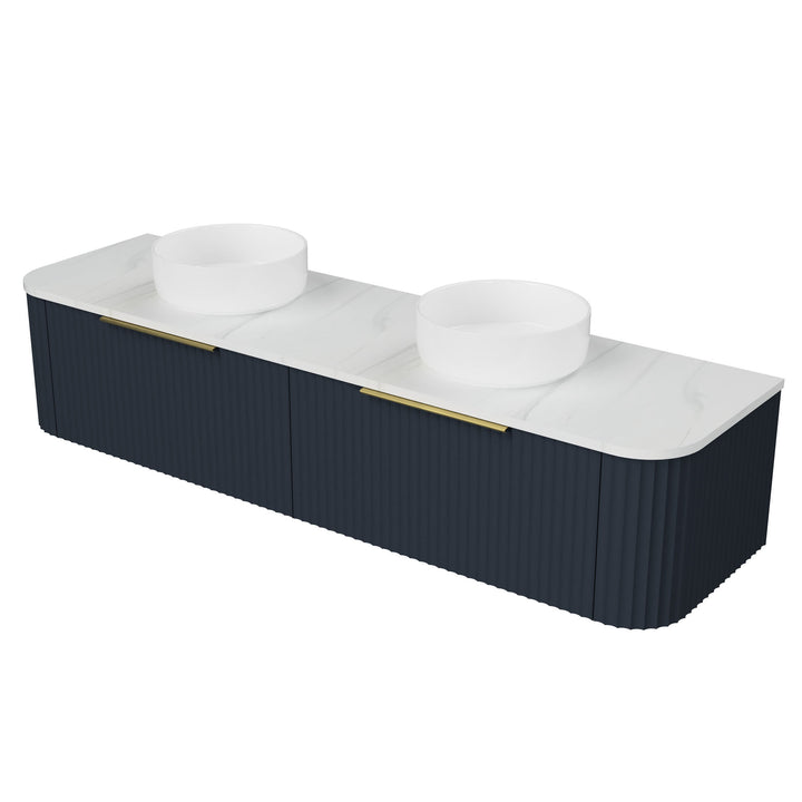 Santos 1800mm Double WG Basins Silk Surface AC Top Wall-Hung Vanity