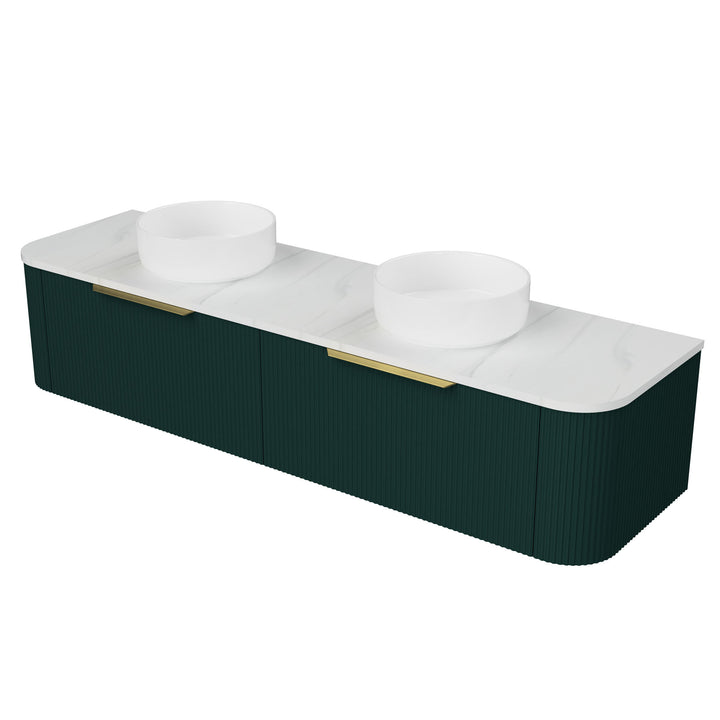 Santos 1800mm Double WG Basins Silk Surface AC Top Wall-Hung Vanity