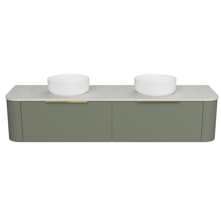 Santos 1800mm Double WG Basins Silk Surface AC Top Wall-Hung Vanity