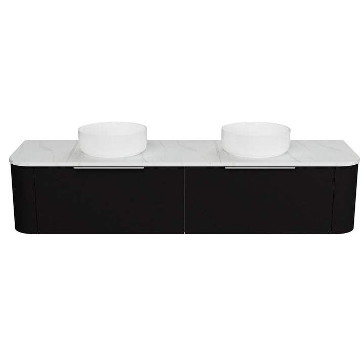 Santos 1800mm Double WG Basins Silk Surface AC Top Wall-Hung Vanity