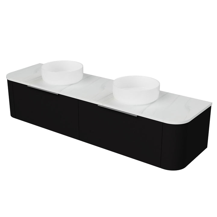 Santos 1800mm Double WG Basins Silk Surface AC Top Wall-Hung Vanity