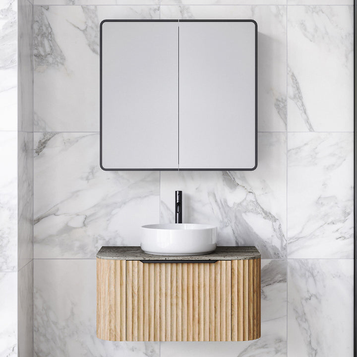 Santos 750mm Centre WG Basin Silk Surface AC Top Wall-Hung Vanity