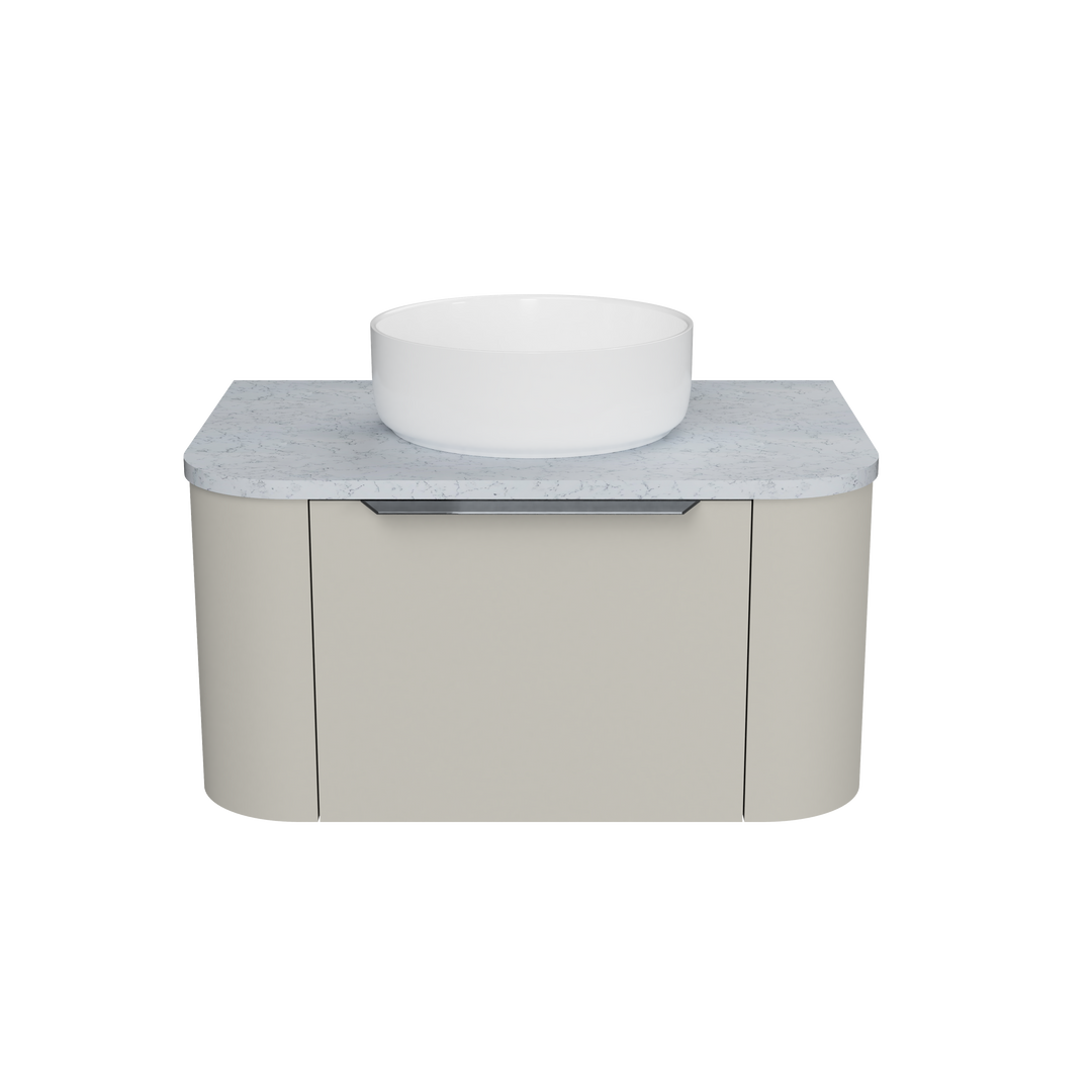 Santos 750mm Centre WG Basin Silk Surface AC Top Wall-Hung Vanity
